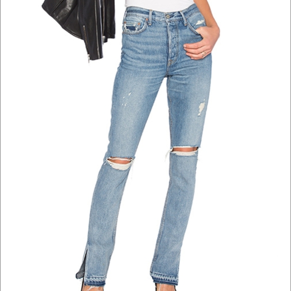 GRLFRND Denim - GRLFRND Natalia High rise Split Hem